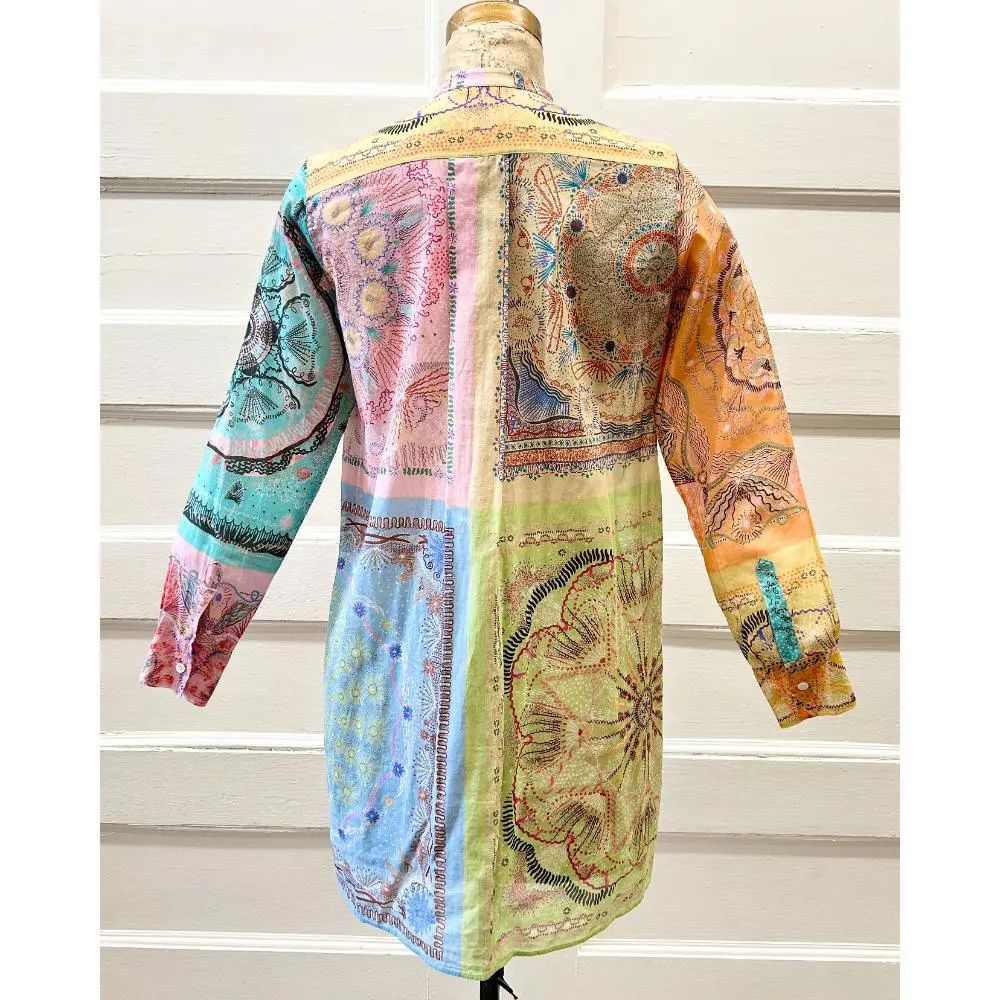 Dior multi-colour print long blouse