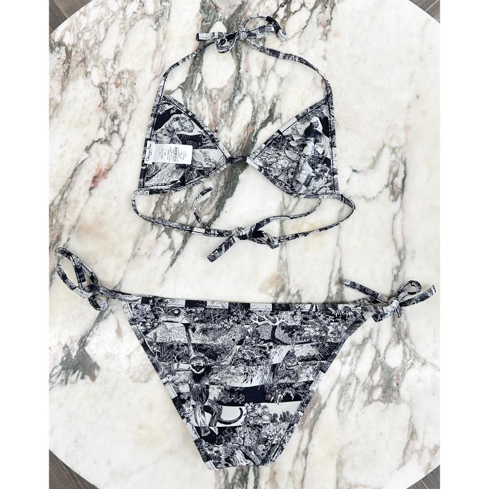 Dior Toile de Jouy bikini in navy & white