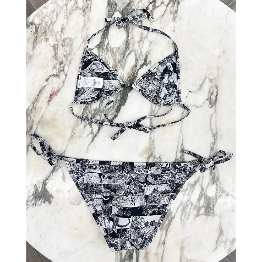 Dior Toile de Jouy bikini in navy & white