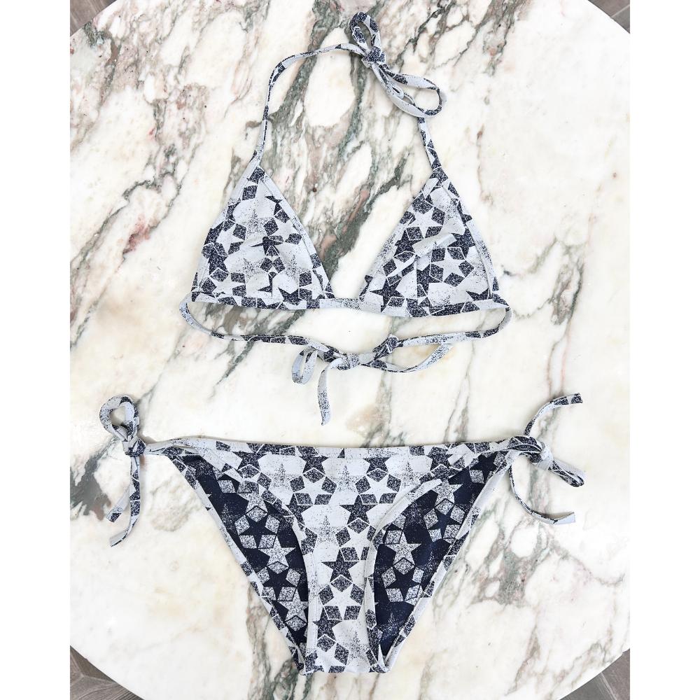 Dior star print bikini in navy & white