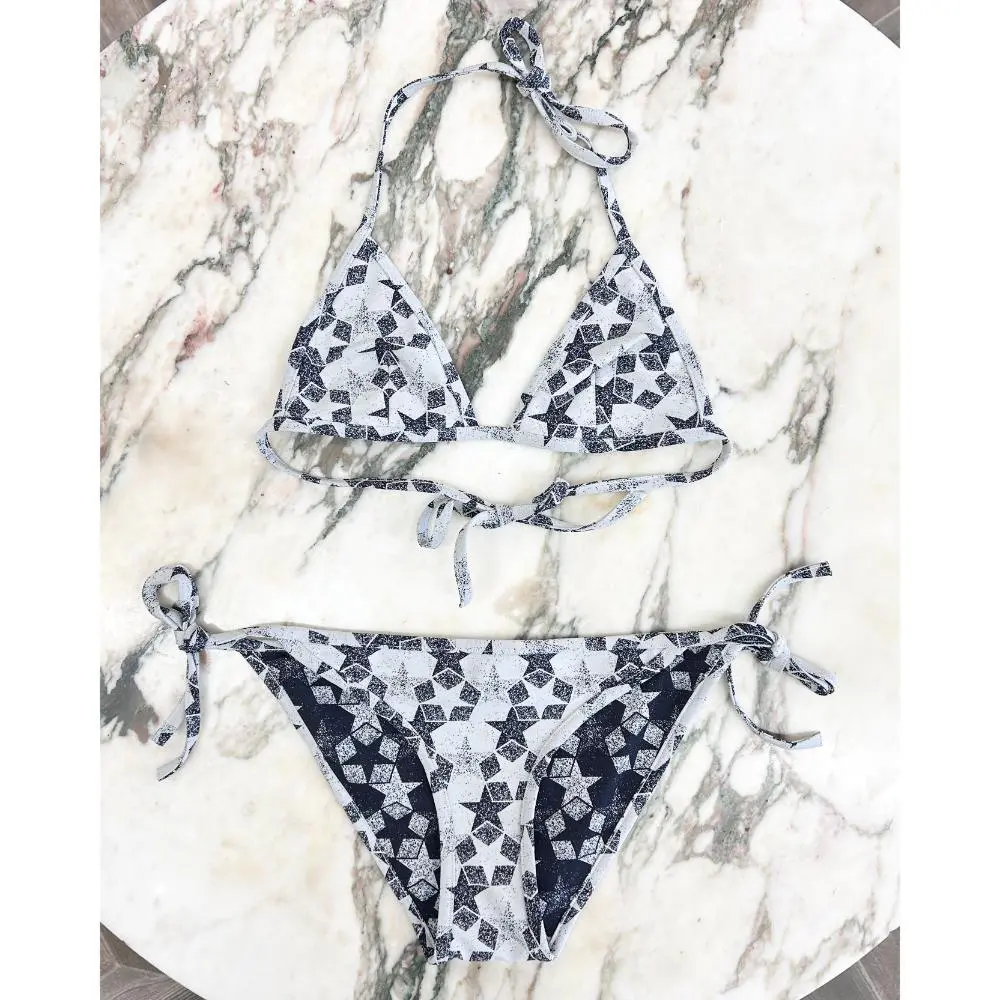 Dior star print bikini in navy & white