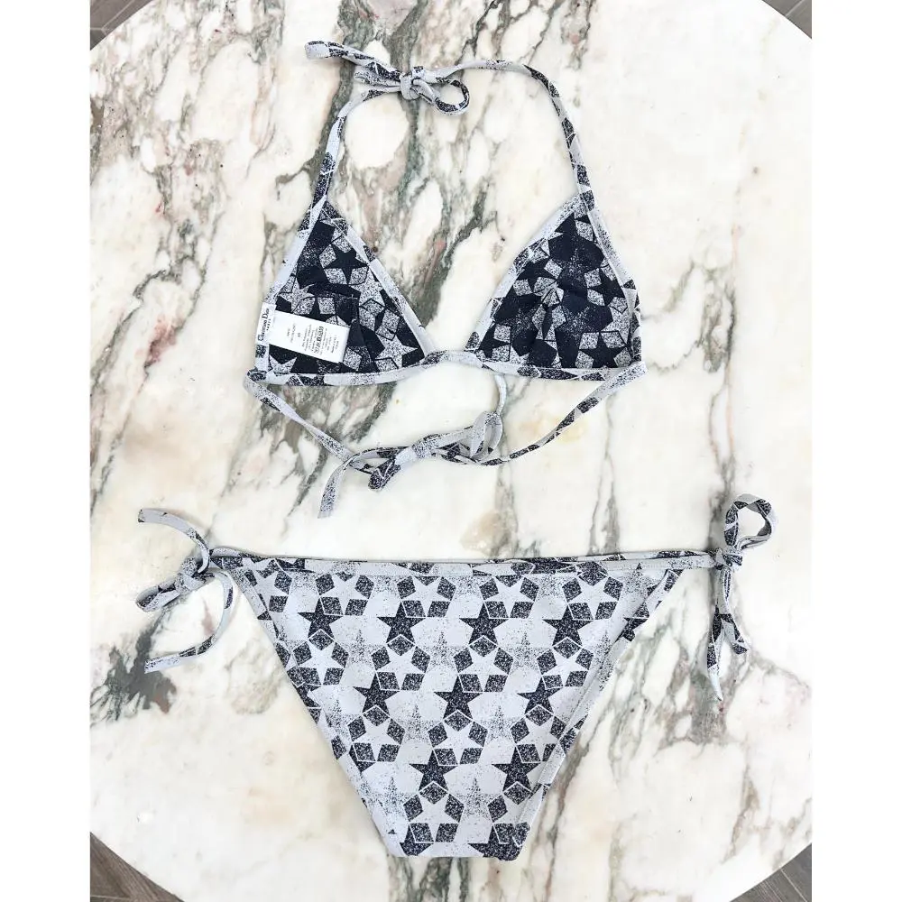 Dior star print bikini in navy & white