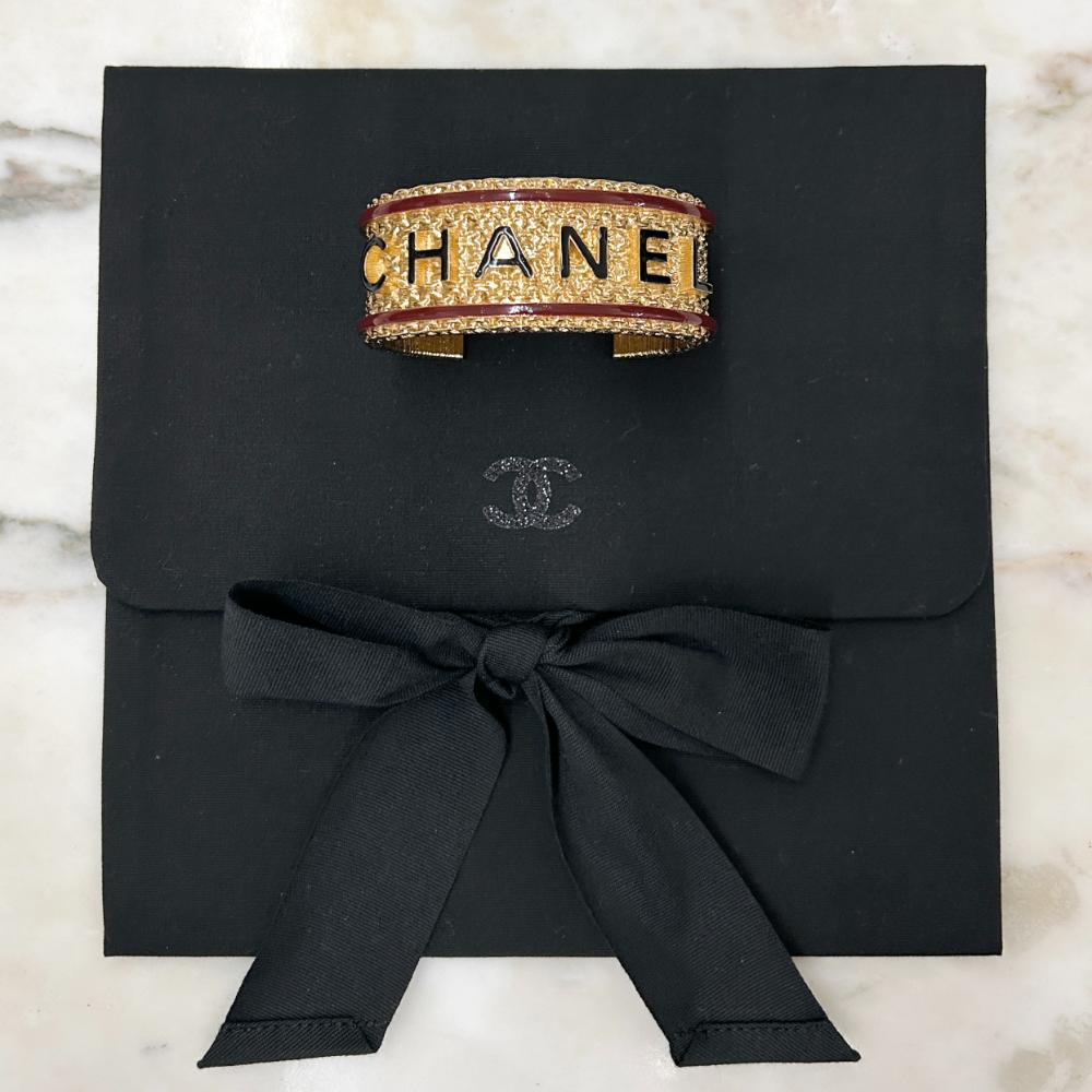 Chanel 2024 heavy brass cuff bracelet