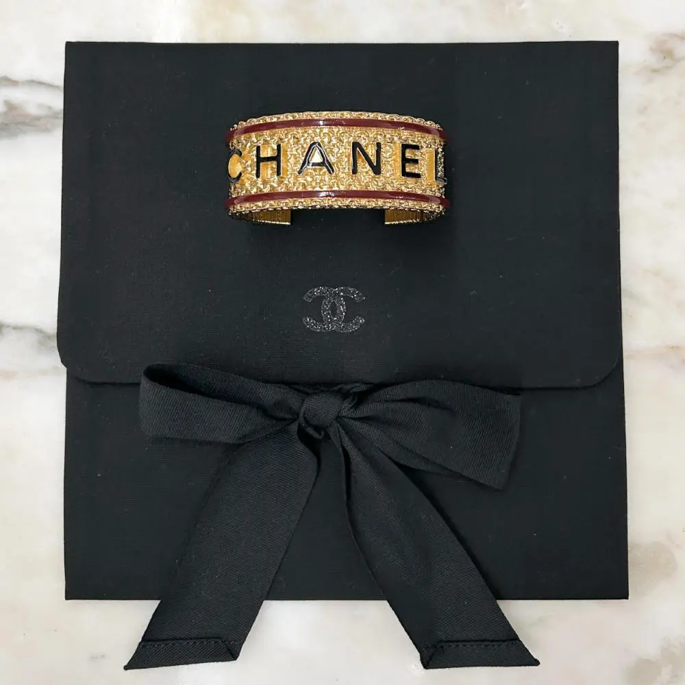 Chanel 2024 heavy brass cuff bracelet