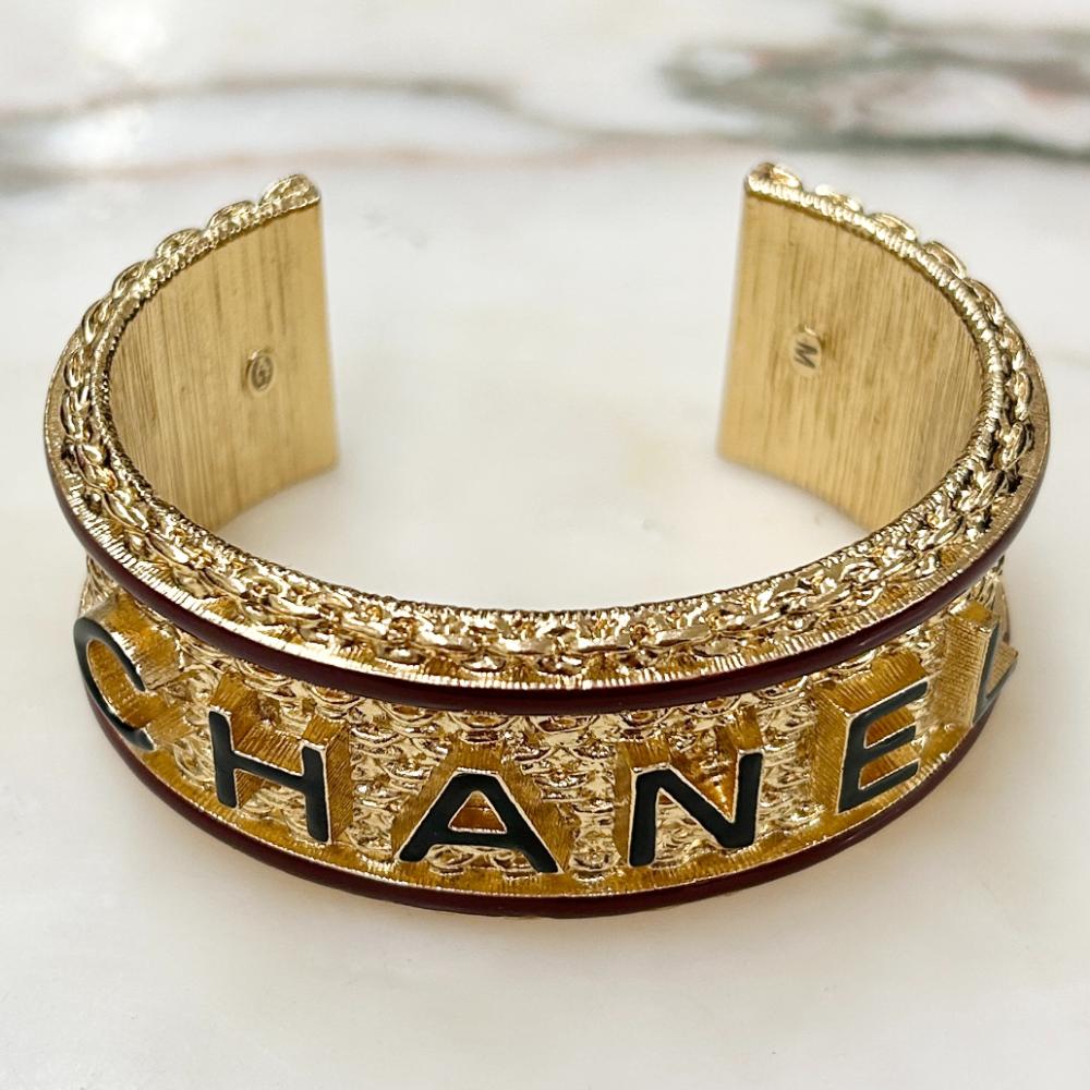 Chanel 2024 heavy brass cuff bracelet
