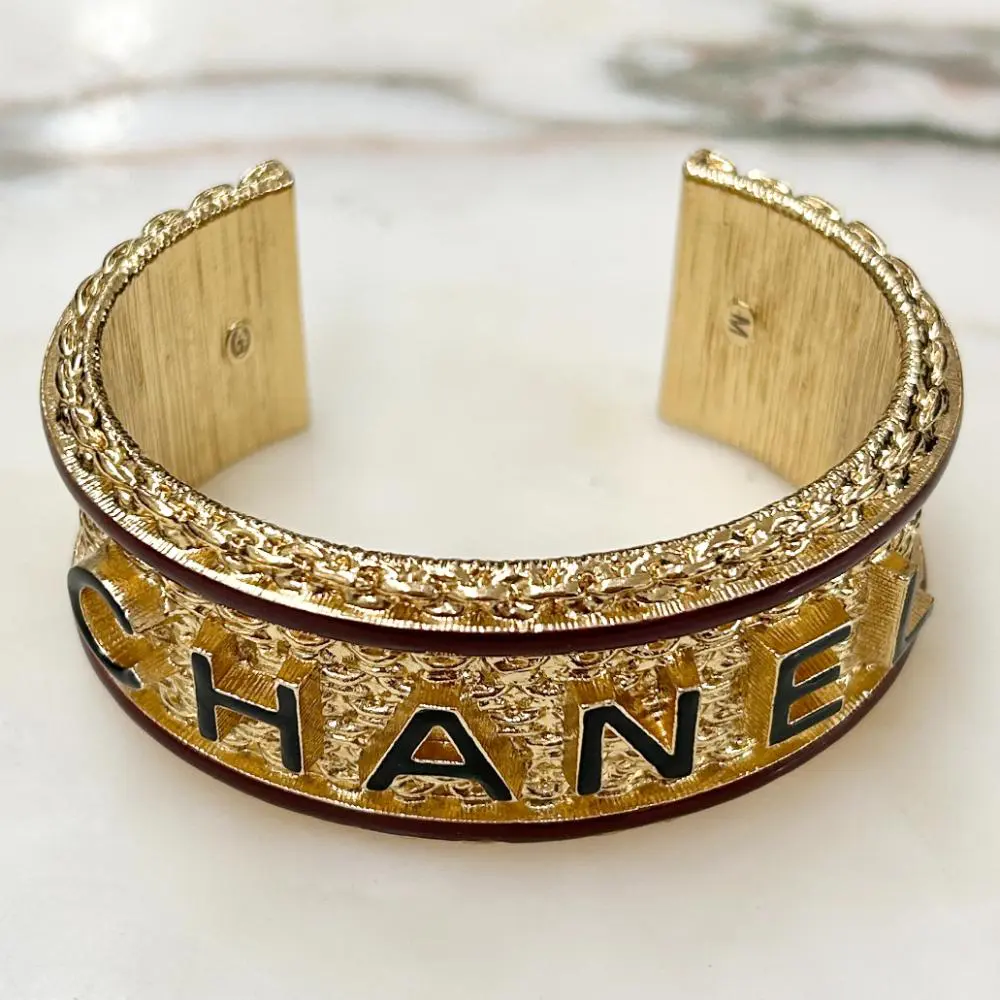 Chanel 2024 heavy brass cuff bracelet