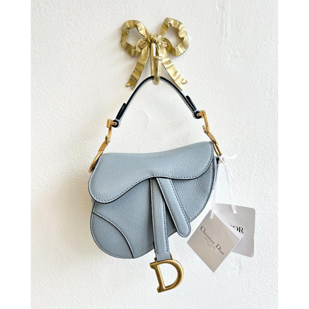Dior Micro Saddle bag in Cloud Blue goatskin