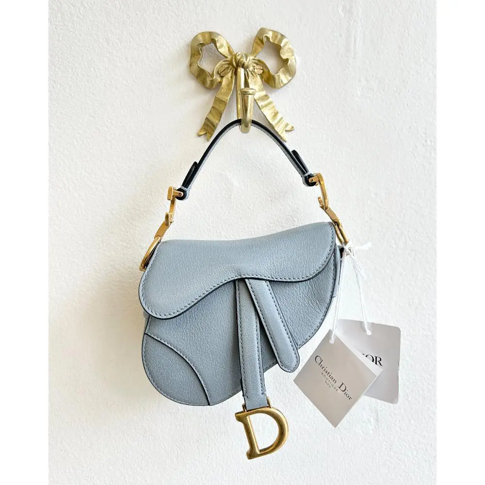 Dior Micro Saddle bag in Cloud Blue goatskin