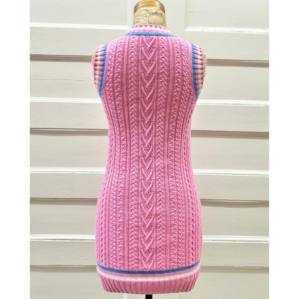 Chanel 2023 pink cable knit dress