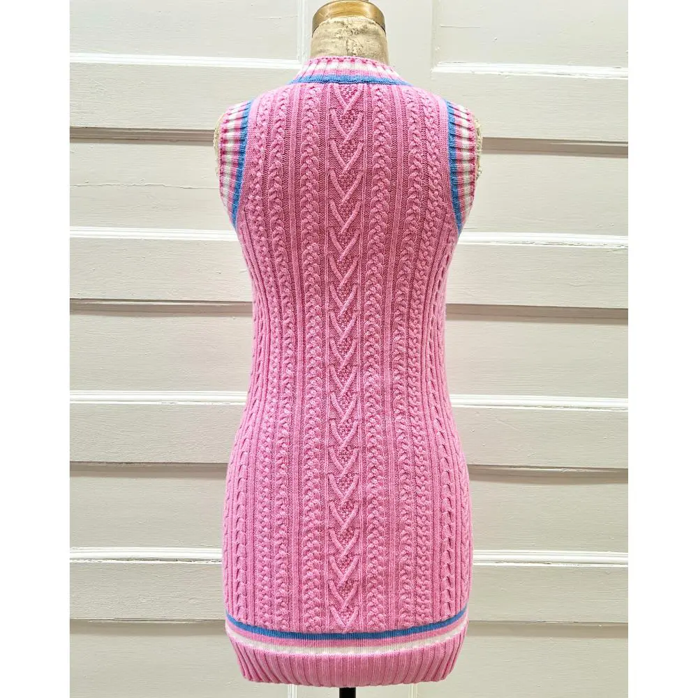 Chanel 2023 pink cable knit dress