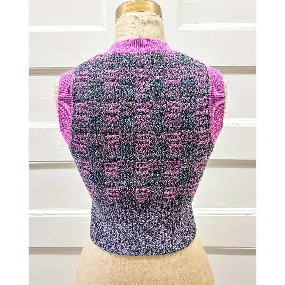 Chanel 2022 knit vest in black, grey & pink