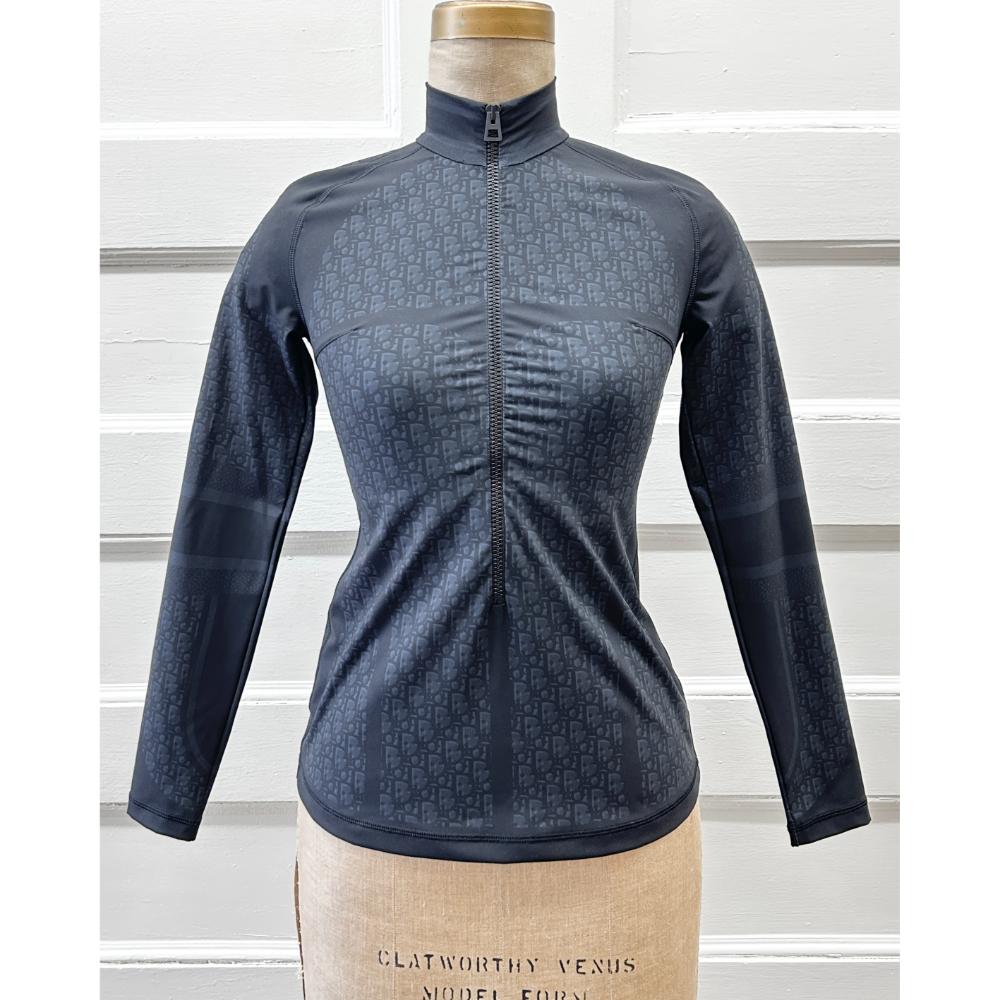 Dior black Oblique half zip top
