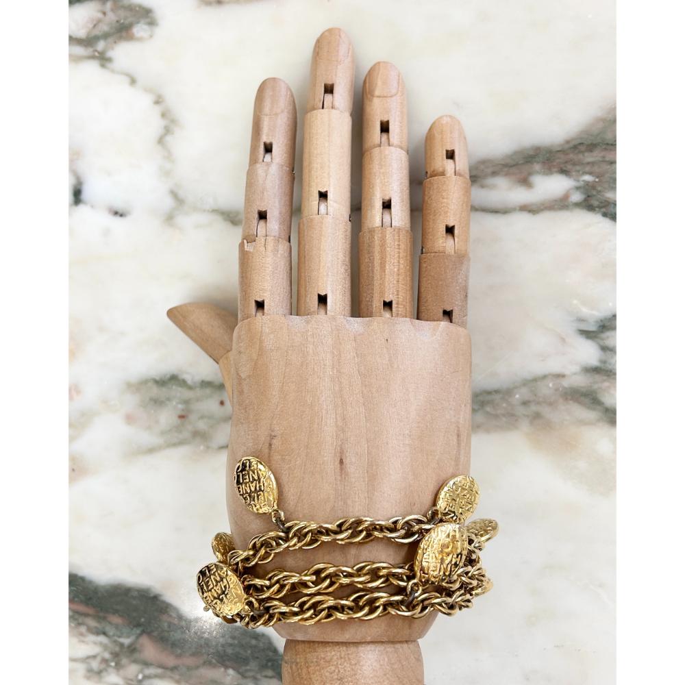 Chanel 1980's gold chains and charms bracelet