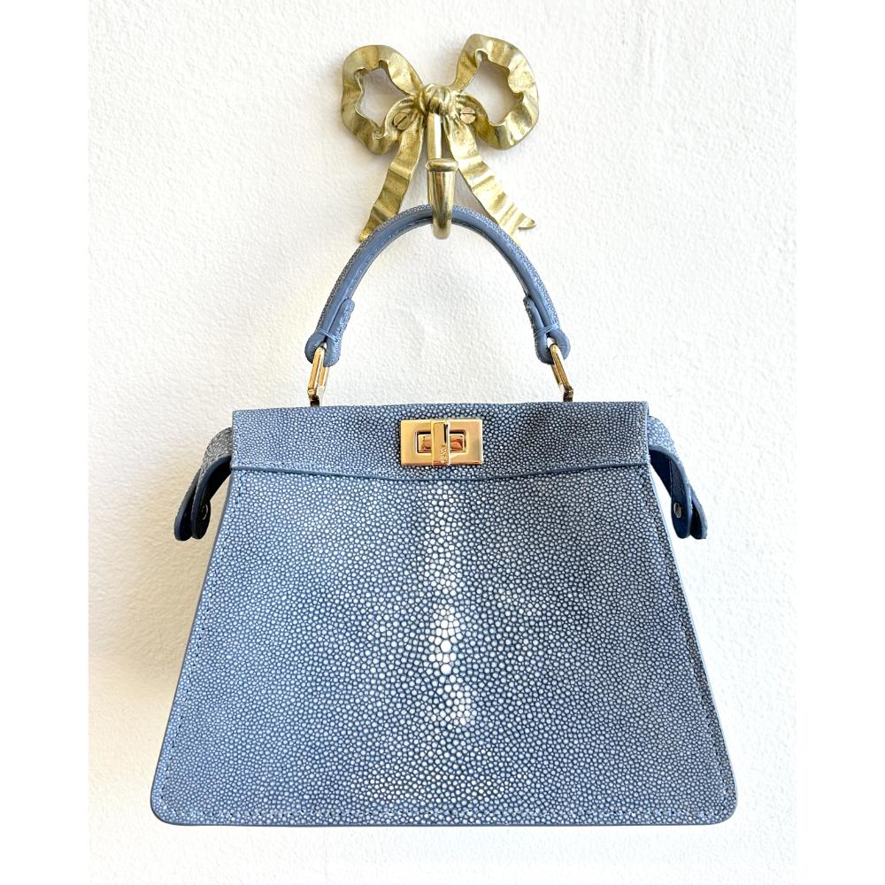 Fendi Peekaboo ISeeU Petite bag in bluish grey stingray