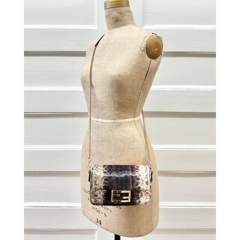 Fendi mini Baguette with Karung effect sequins