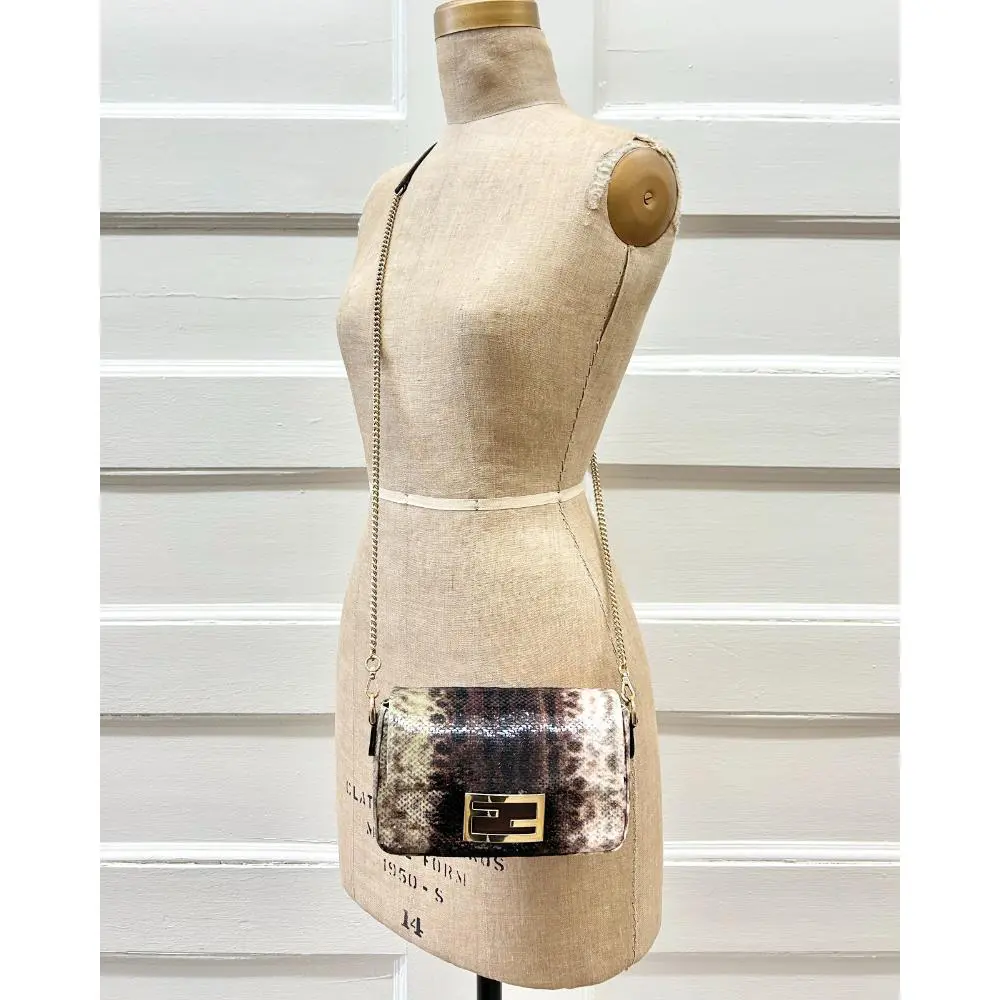 Fendi mini Baguette with Karung effect sequins