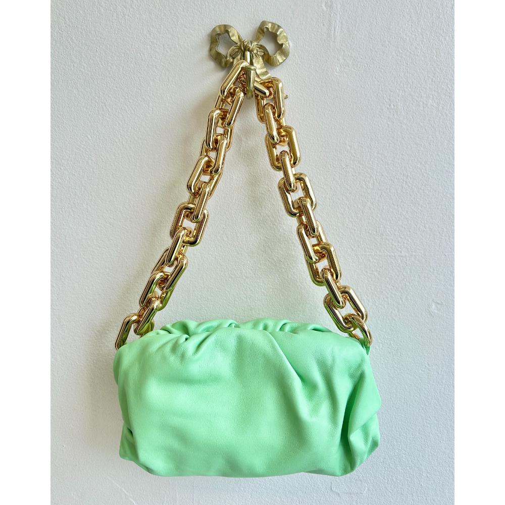 Bottega Veneta The Chain Pouch in wasabi leather