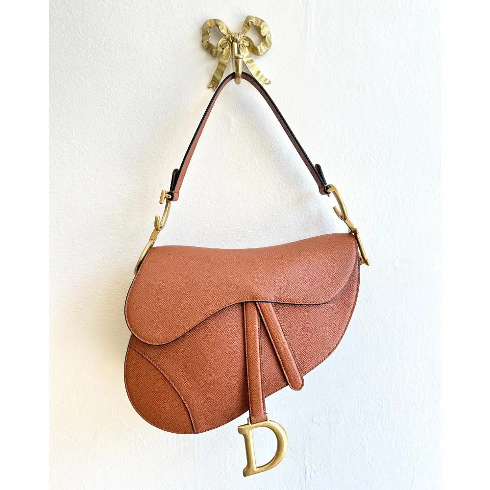 Dior Saddle bag in cognac grained leather
