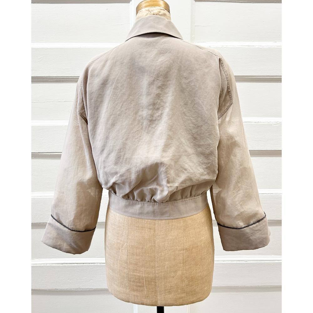 Brunello Cucinelli Monili embellished cotton jacket