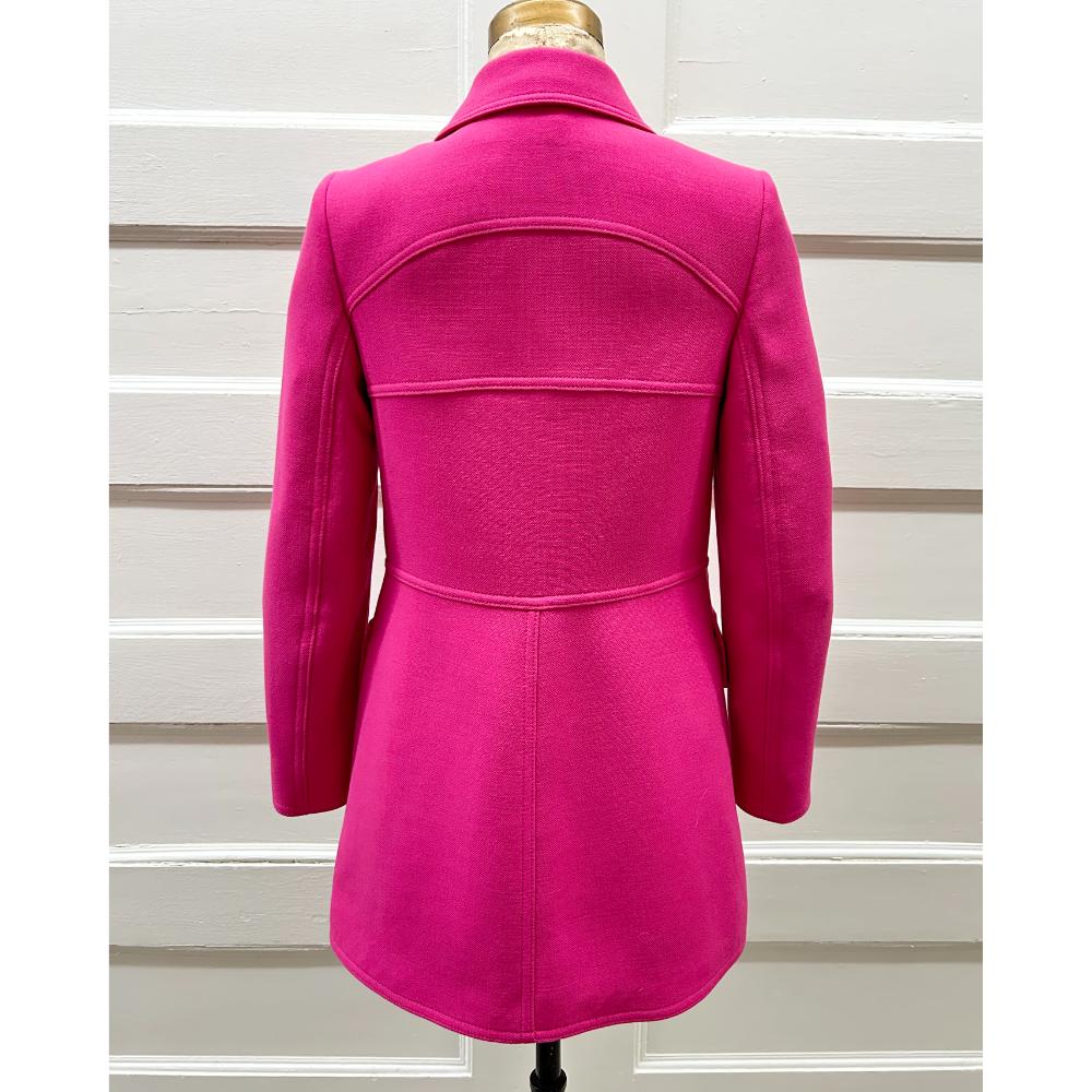 Prada pink wool coat w/ gold buttons