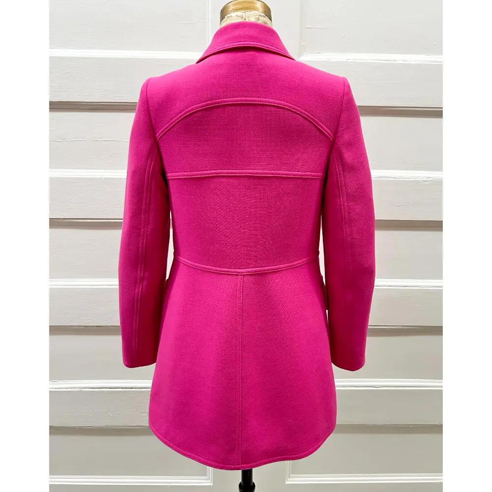 Prada pink wool coat w/ gold buttons