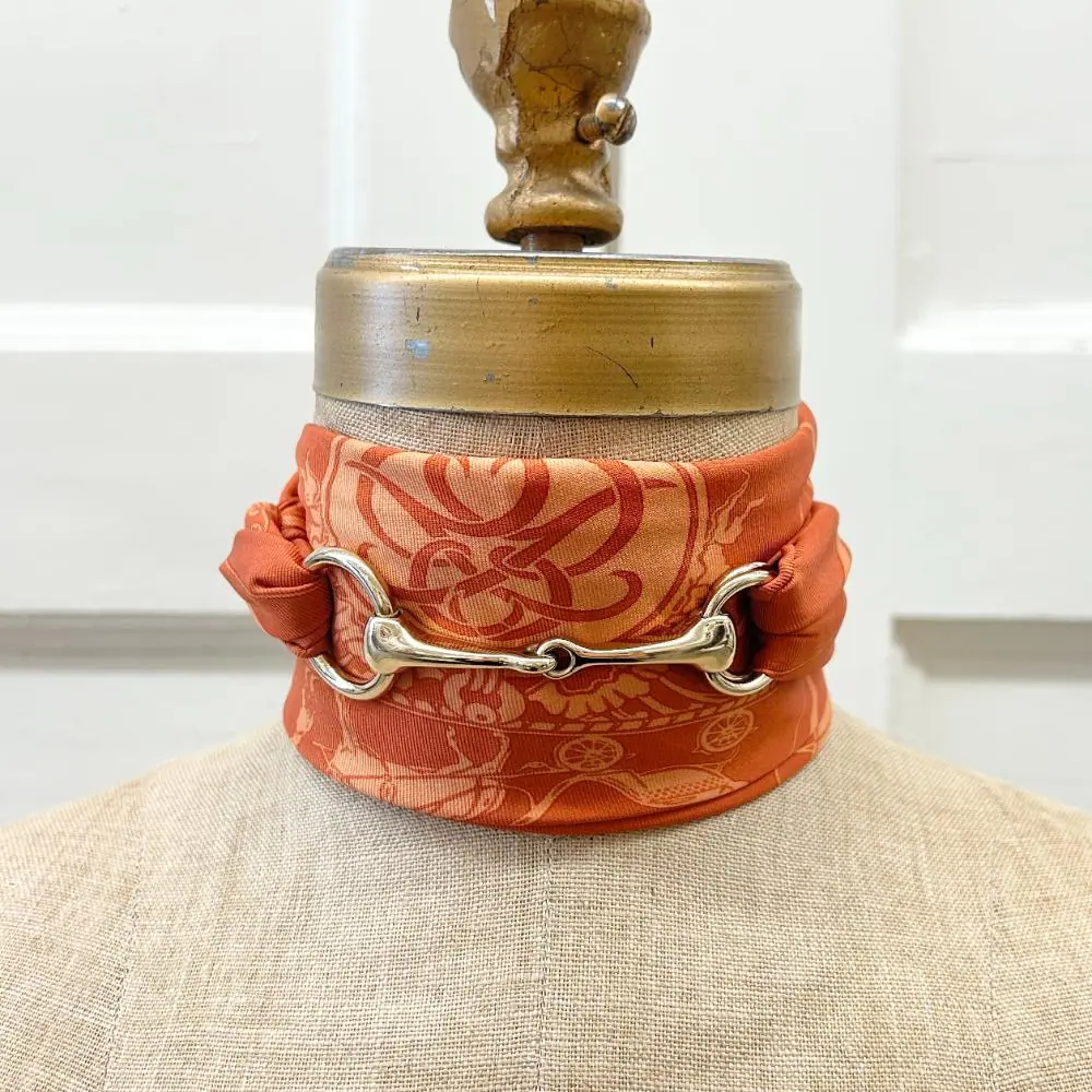 Hermès Mors scarf 90 ring in Permabrass