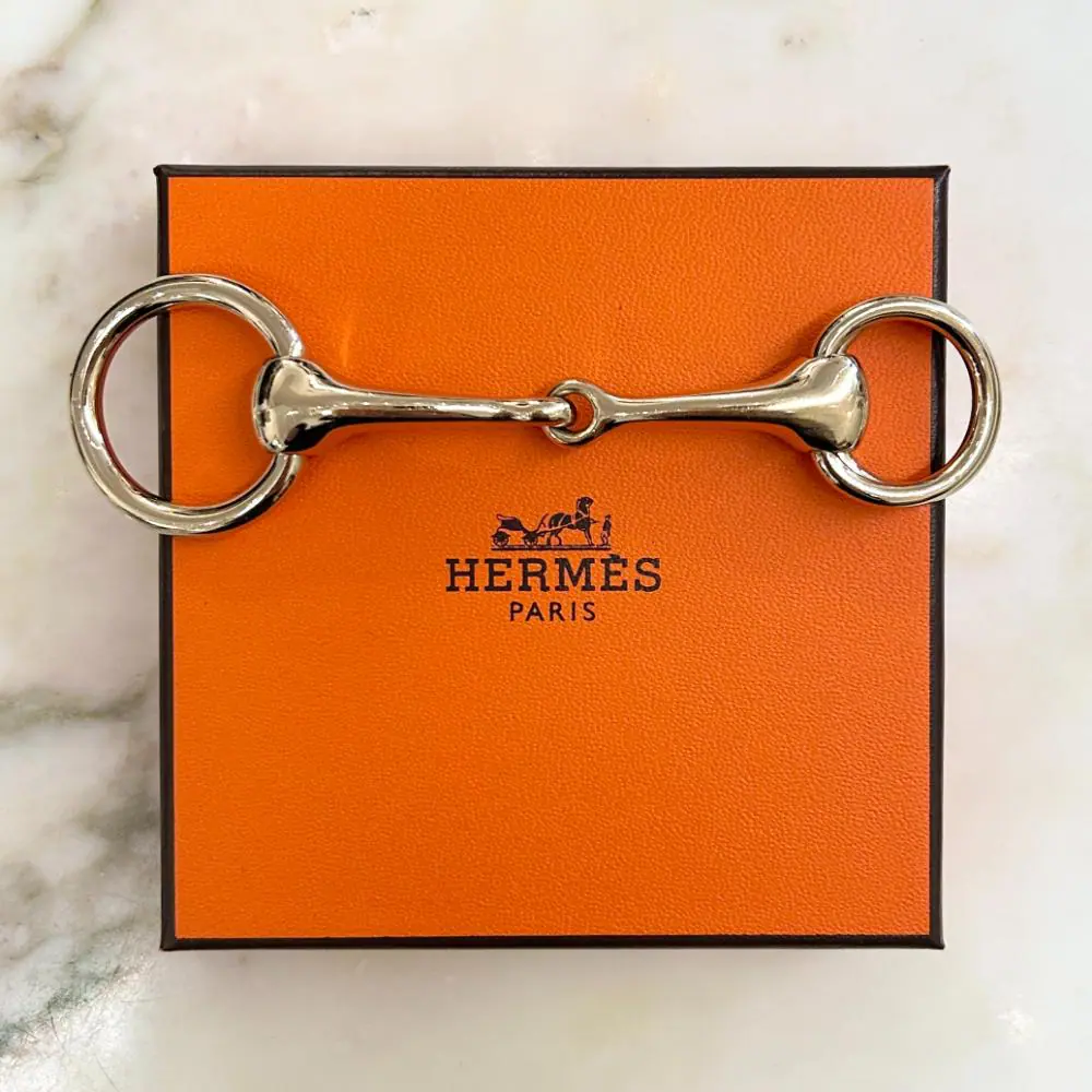 Hermès Mors scarf 90 ring in Permabrass