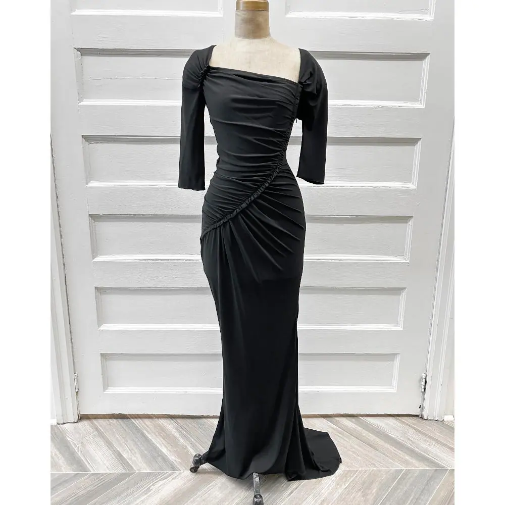 Dolce & Gabbana black ruched gown