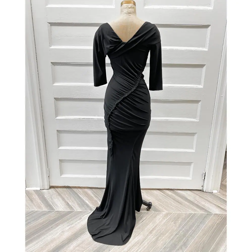 Dolce & Gabbana black ruched gown