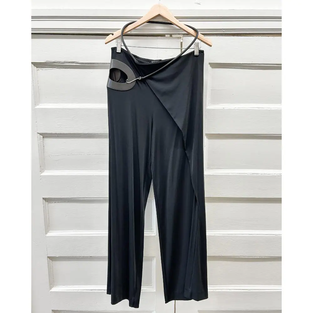 Tom Ford black wide leg slinky pants