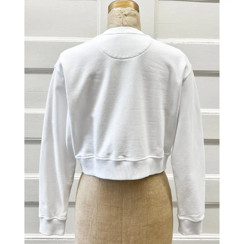 Fendi white cotton sweatshirt w/ zippered pocket