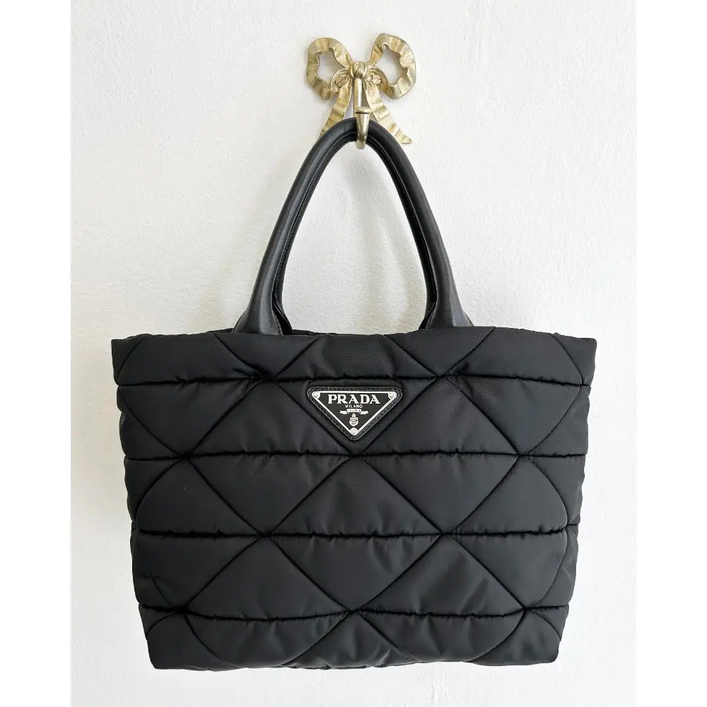 Prada small Re-Nylon padded black tote bag