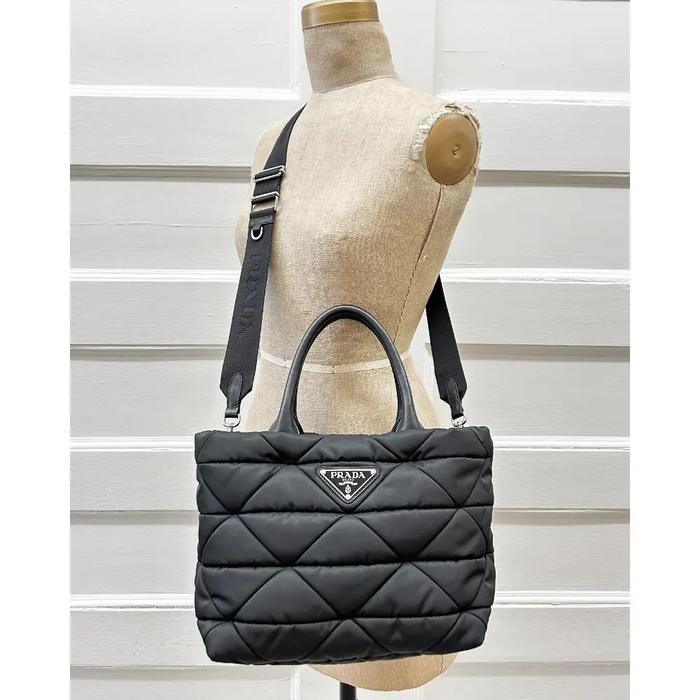 Prada small Re-Nylon padded black tote bag