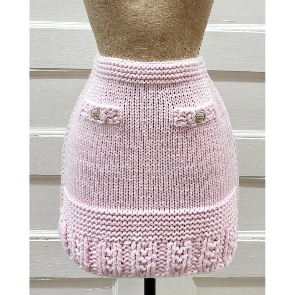 Chanel 2022 light pink knit skirt