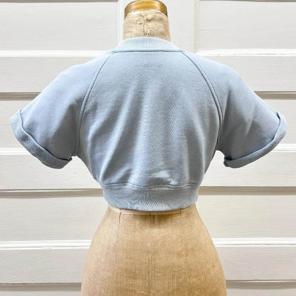 Prada powder blue cotton cropped shirt