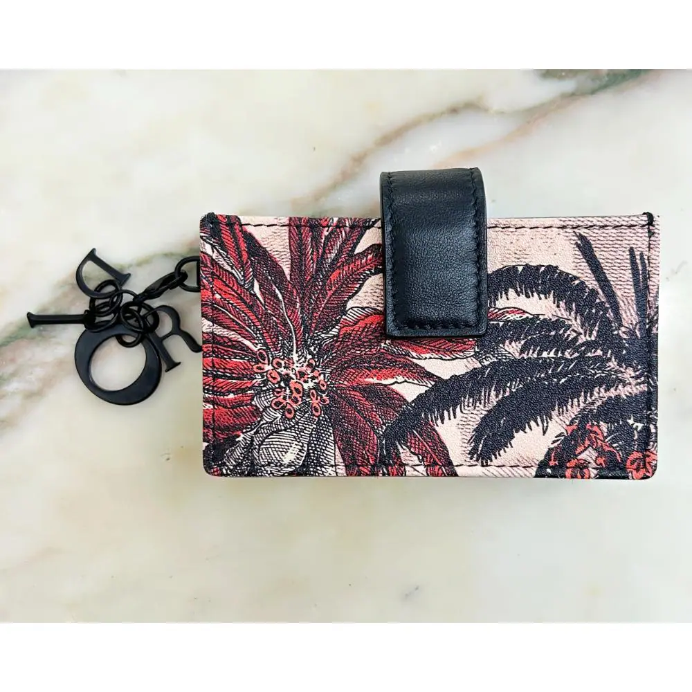 Dior Lady Dior gusseted printed card holder