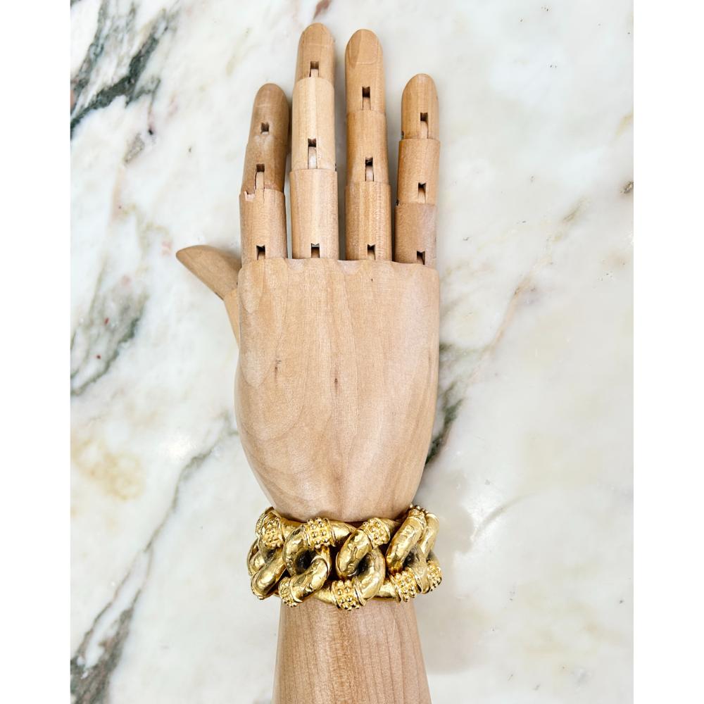 Givenchy 1980's gold textured chain link bracelet