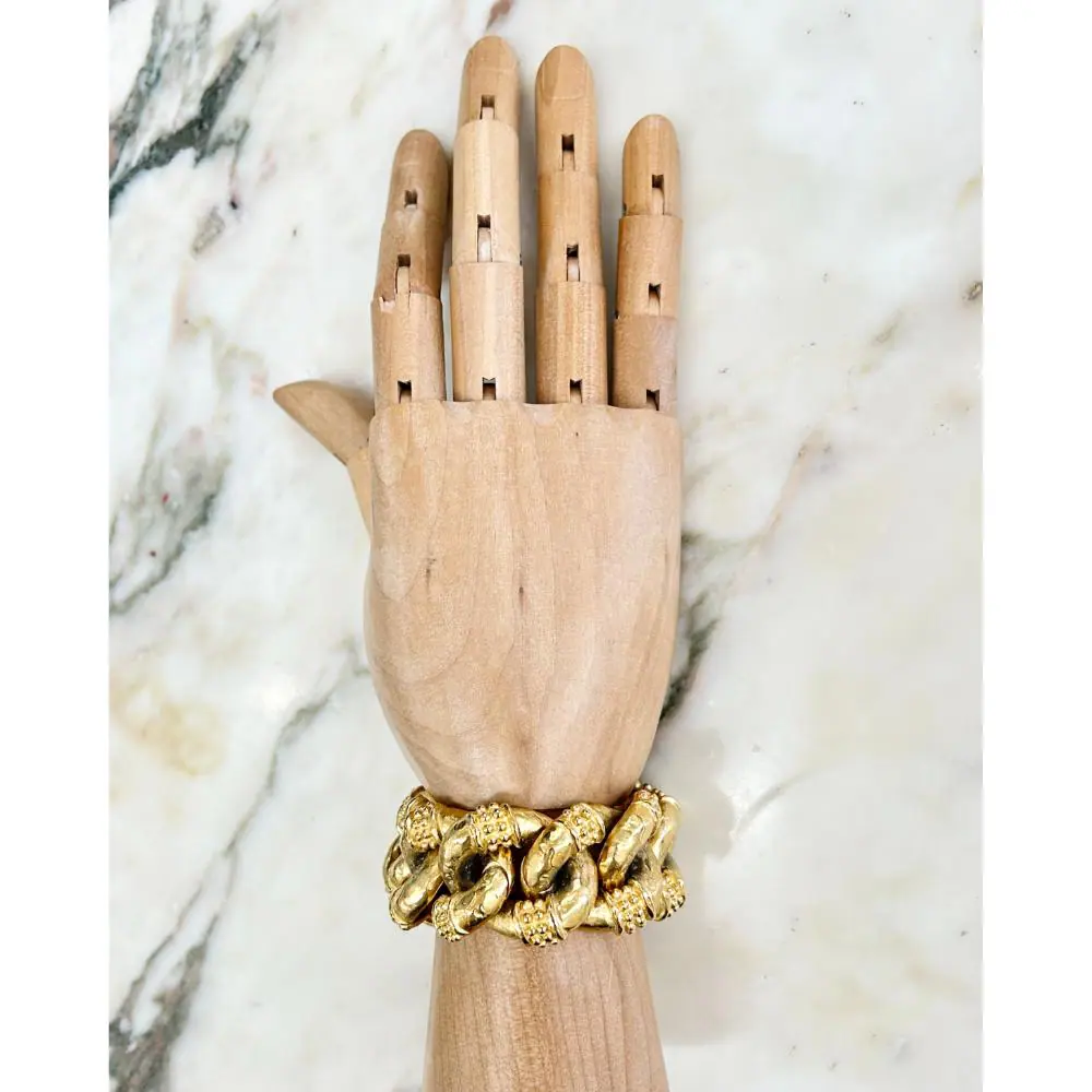 Givenchy 1980's gold textured chain link bracelet