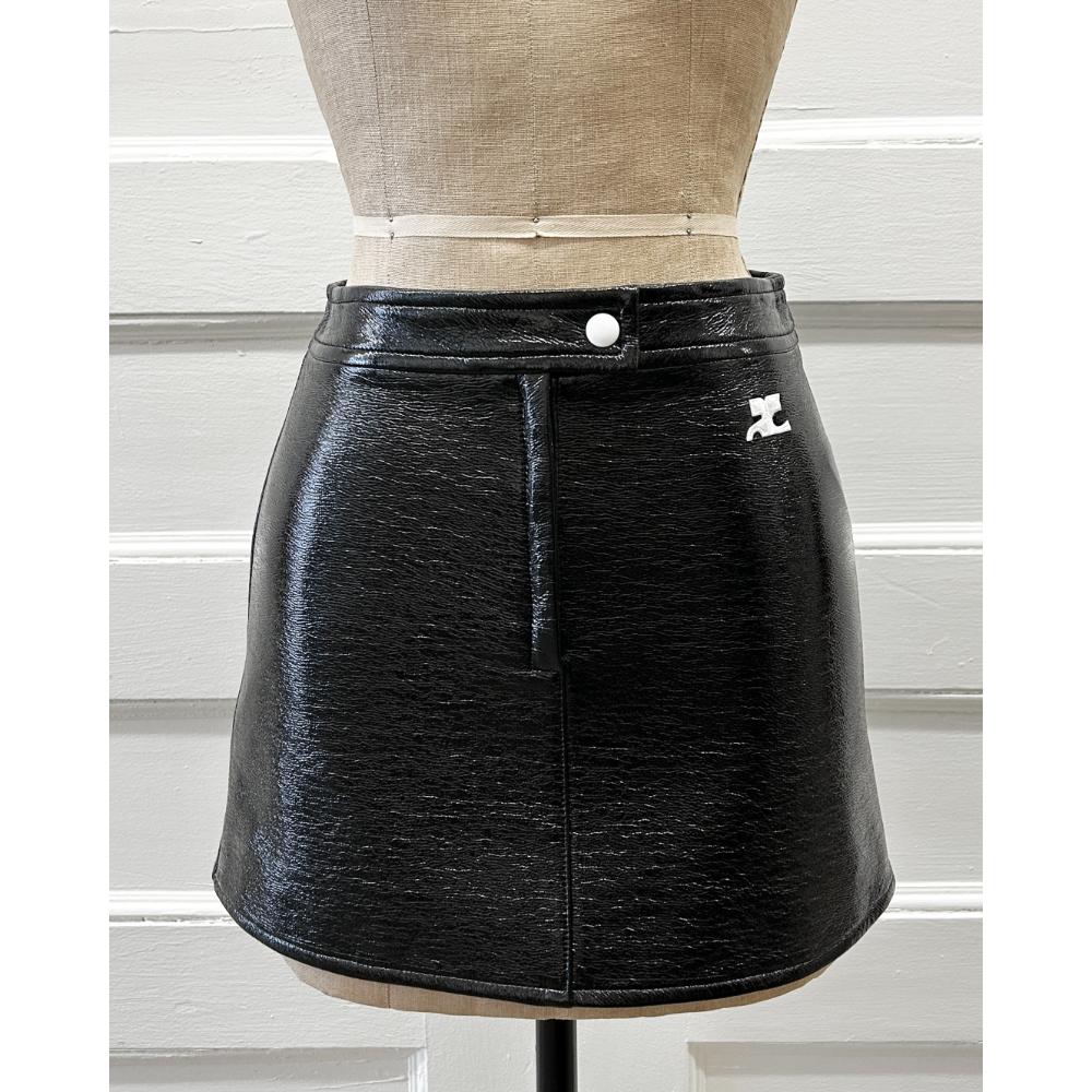 Courrèges black Reedition vinyl skirt