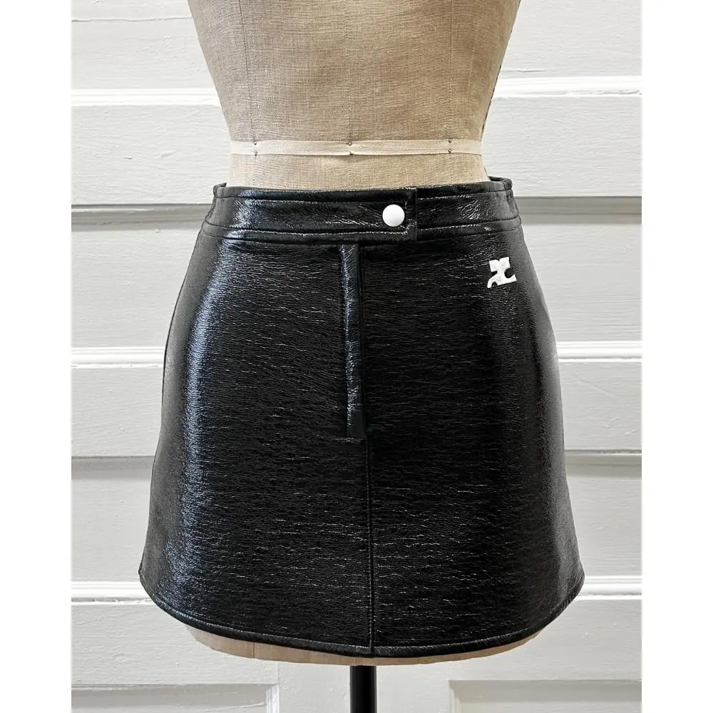Courrèges black Reedition vinyl skirt