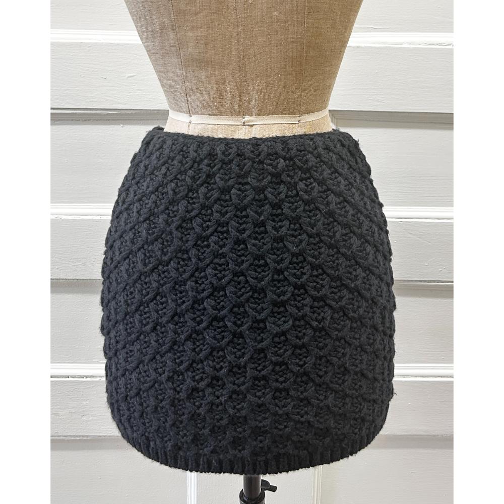 Chanel 2022 black knit wool skirt