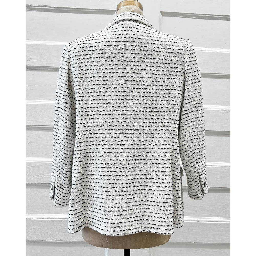 Chanel 1998 white, cream and black tweed jacket