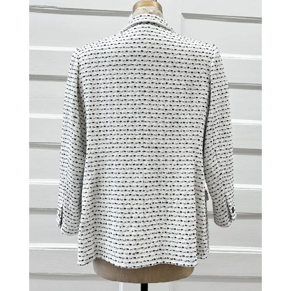 Chanel 1998 white, cream and black tweed jacket