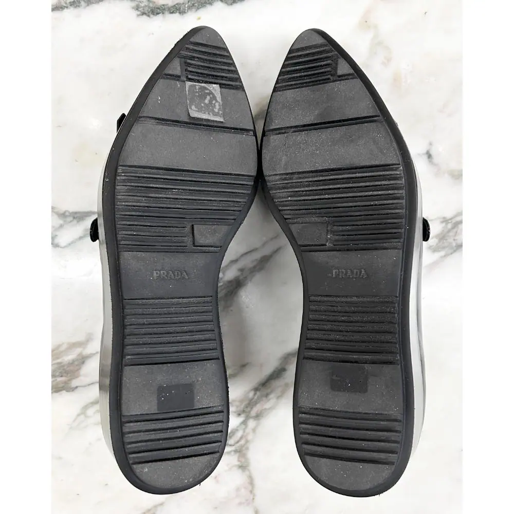 Prada black leather creeper loafer ~ sz 38.5