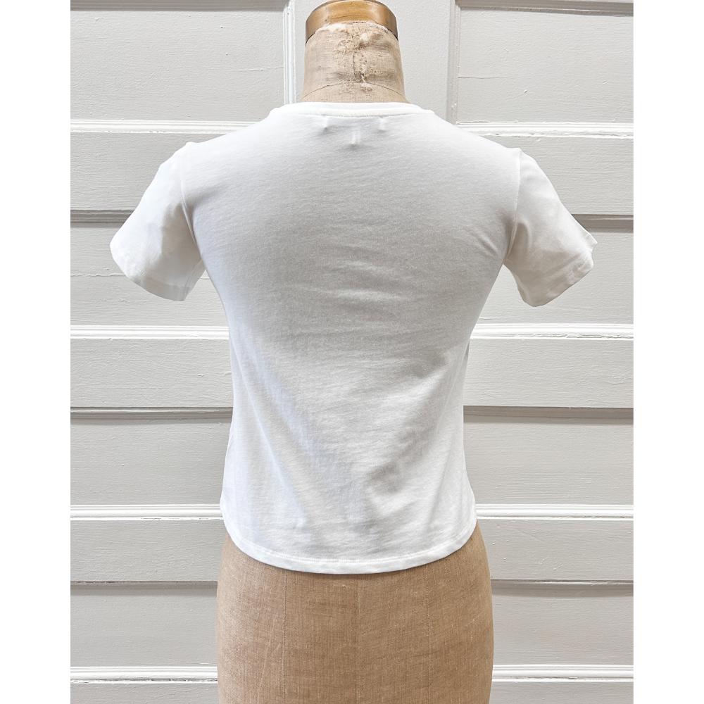 Dior kids white t-shirt w/ purple denim logo
