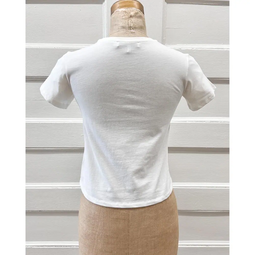 Dior kids white t-shirt w/ purple denim logo