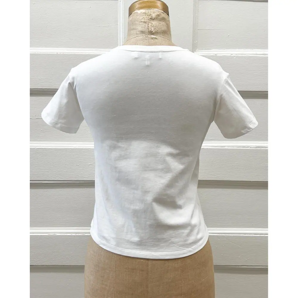 Dior kids white t-shirt w/ white & gold embroidered logo