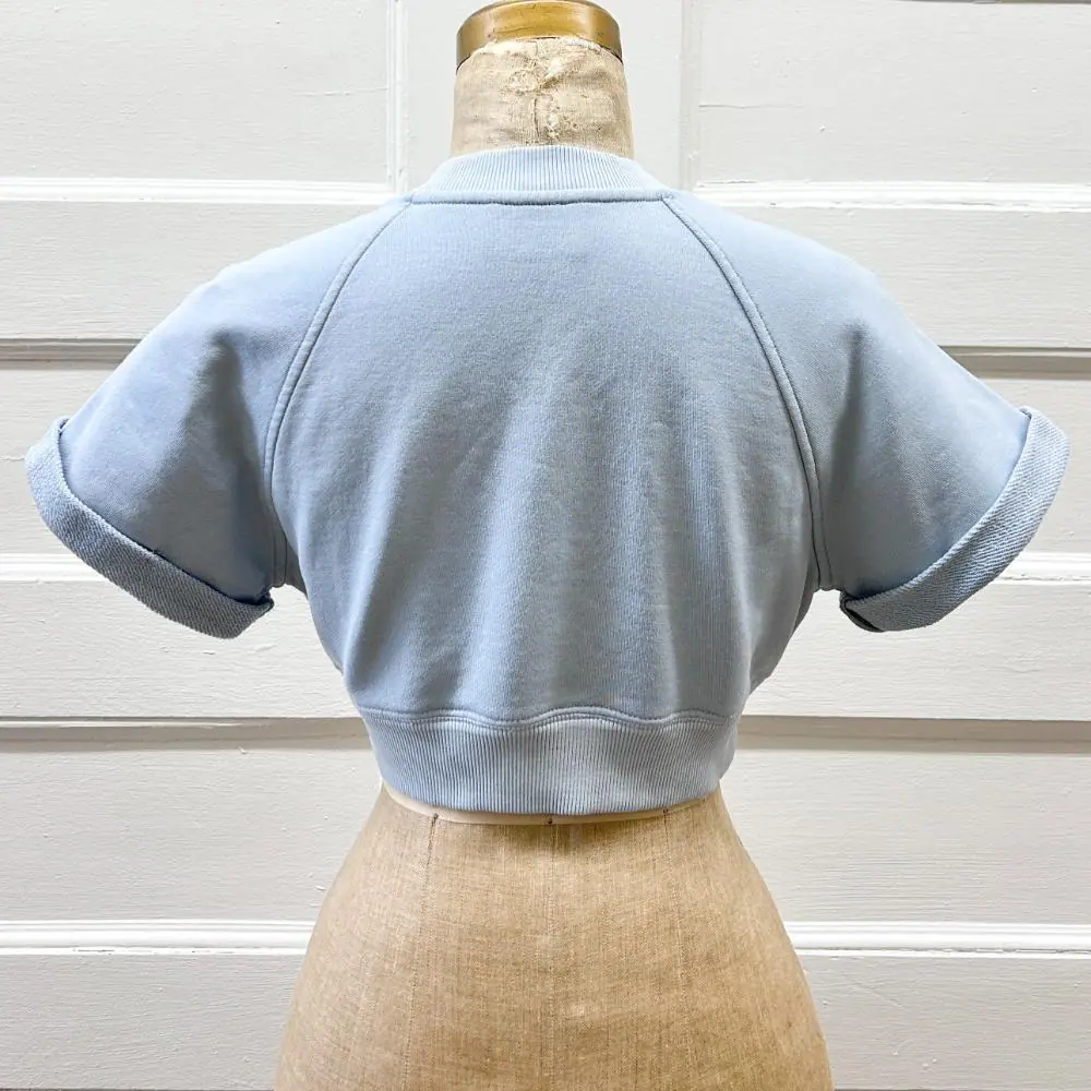 Prada powder blue cotton cropped shirt