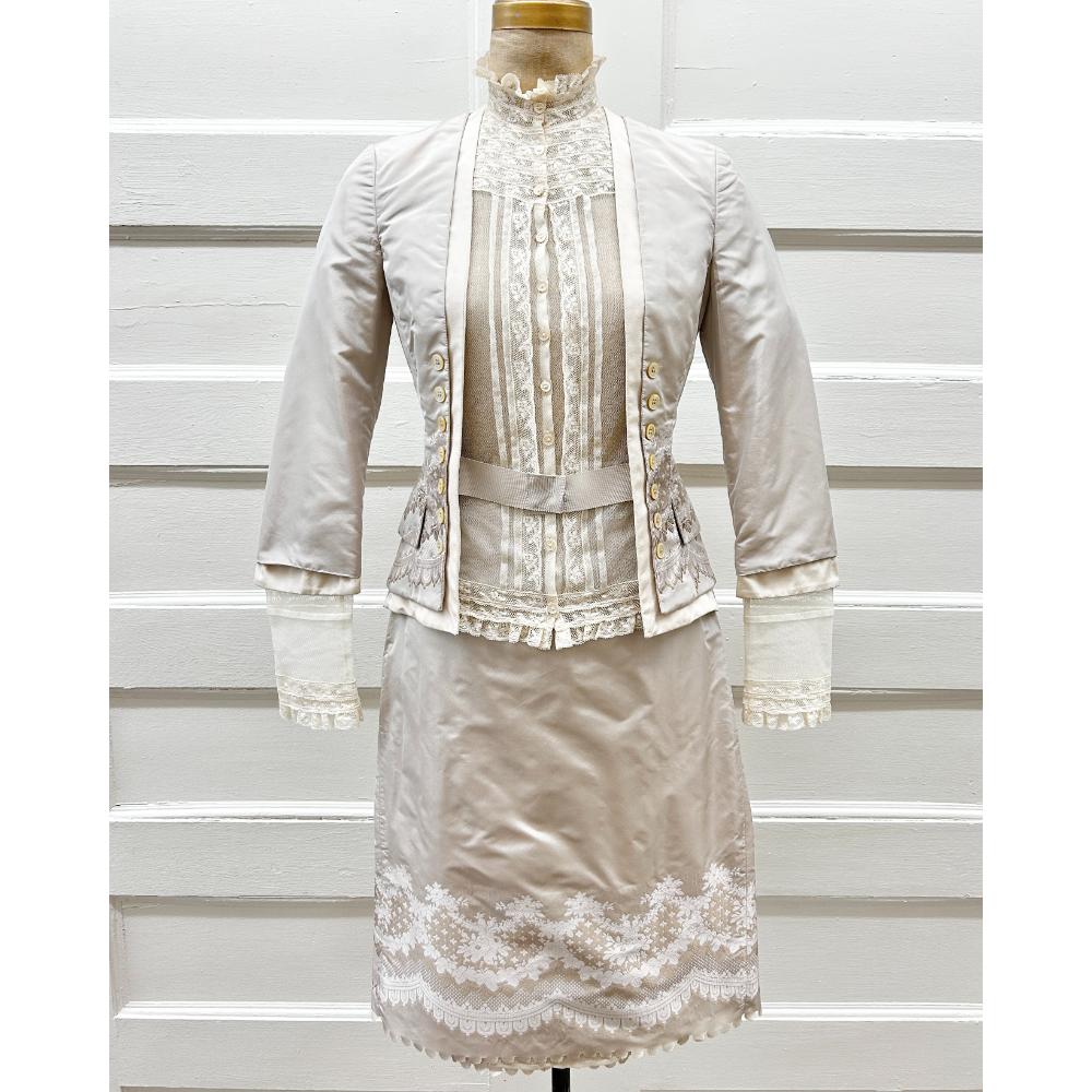 Alexander McQueen 2 piece silk & lace skirt set