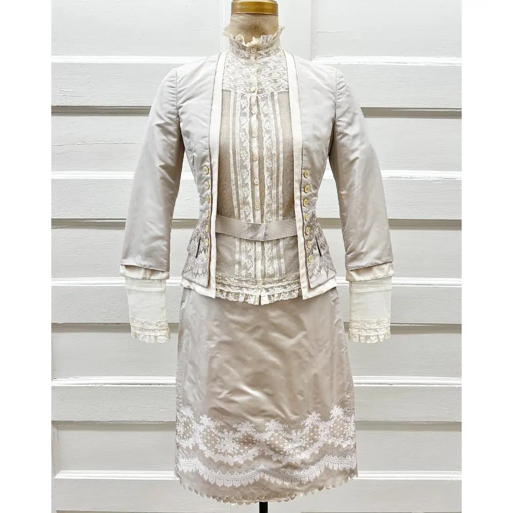 Alexander McQueen 2 piece silk & lace skirt set